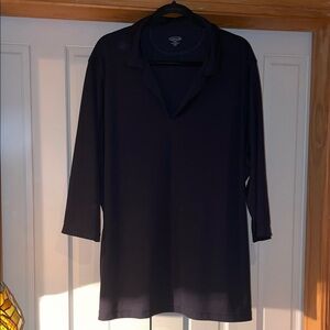 Edwards Classic Navy Long-Sleeve Polo Tunic